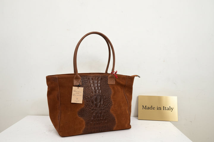 Borsa Lola Pelle Made in Italy effetto scamosciato Bellissima