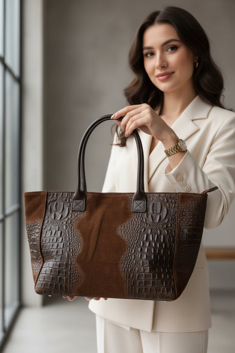 Borsa Lola Pelle Made in Italy effetto scamosciato Bellissima