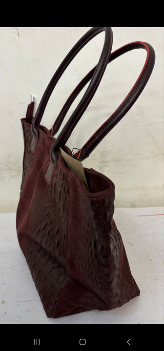 Borsa Lola Pelle Made in Italy effetto scamosciato Bellissima
