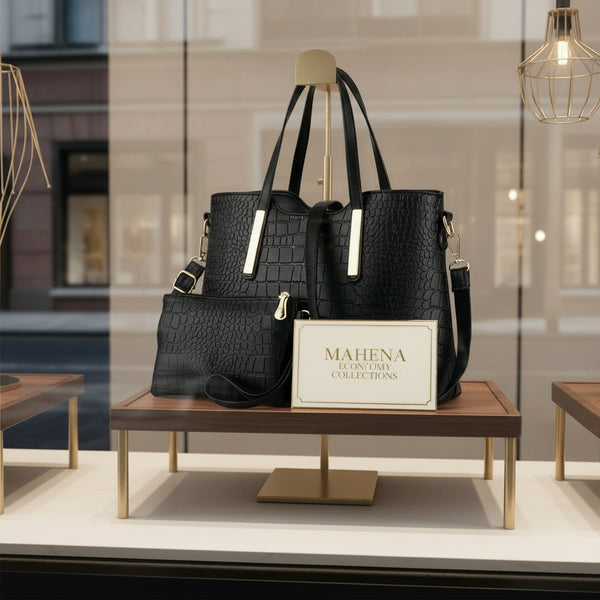 borsa a tracolla donna effetto coccodrillo con portafoglio modello Giovanna MIS.30x13x22