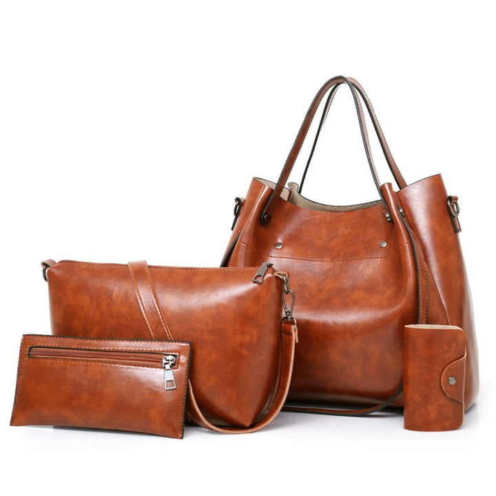 Borsa a secchiello sub-diagonale di grande capacità 4 in 1 borsa da donna retrò modello nilla nero marrone wine red MAHENA ECONOMY