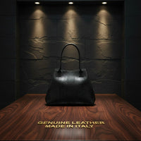 Tote Bag "Venere" MAHENA Effetto Pitone NERO – 100% Vera Pelle Made in Italy