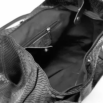Tote Bag "Venere" MAHENA Effetto Pitone NERO – 100% Vera Pelle Made in Italy