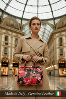 MAHENA "Opera" - Edizione Limitata in Pelle Martellata Floreale – Made in Italy