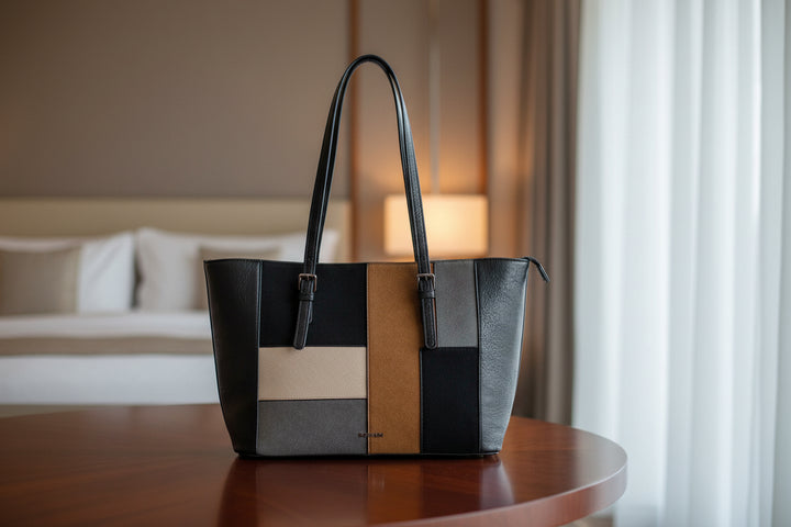 Women's ethnic handbag and shoulder bag, AMARANTA model