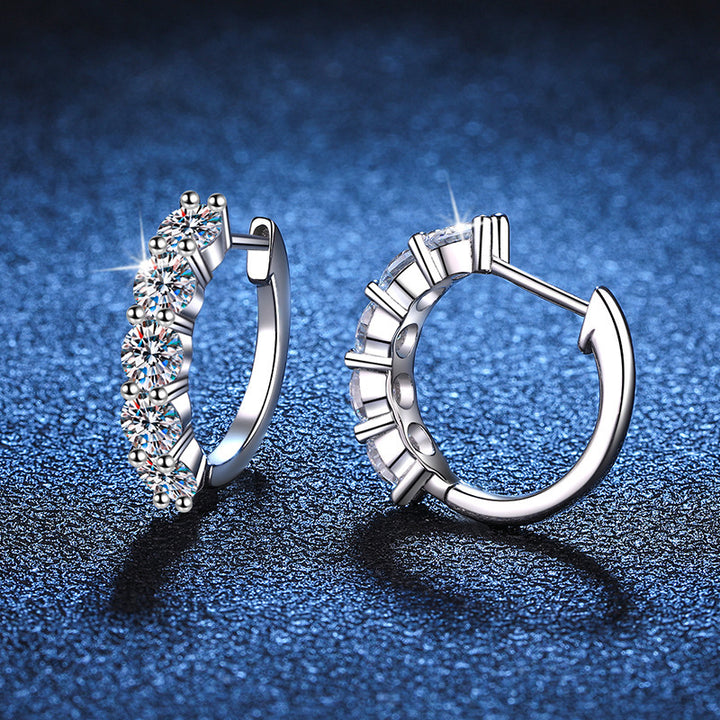Orecchini da donna in argento sterling con diamante singolo e moissanite 3KARATI 4 MM