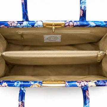 SOFIA – Floral Handbag in Genuine Artisan Leather (Made in Italy)