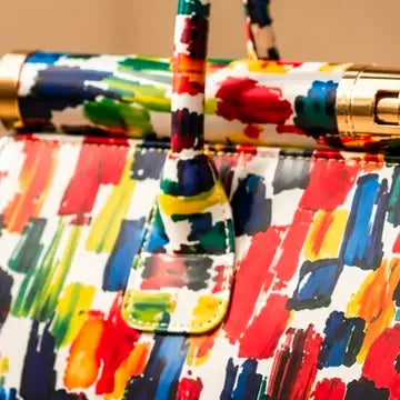MAHENA "Brush" - Borsa a Mano in Pelle Italiana Effetto Dipinto