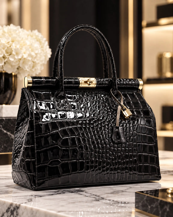 Mahena Grace – Borsa a Mano in Vera Pelle Stampa Cocco Made in Italy