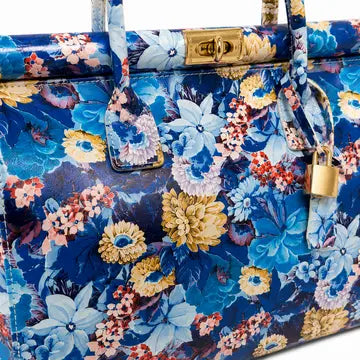 SOFIA – Floral Handbag in Genuine Artisan Leather (Made in Italy)