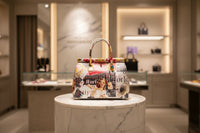 Mahena "Vintage Journal" — Handcrafted Pop Art Genuine Leather Bag Made in Italy