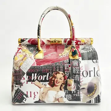Mahena "Vintage Journal" — Handcrafted Pop Art Genuine Leather Bag Made in Italy