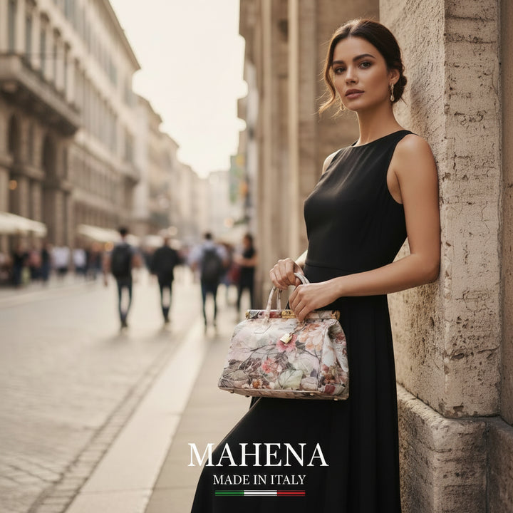 Borsa Bauletto "Flower" – 100% Vera Pelle Made in Italy