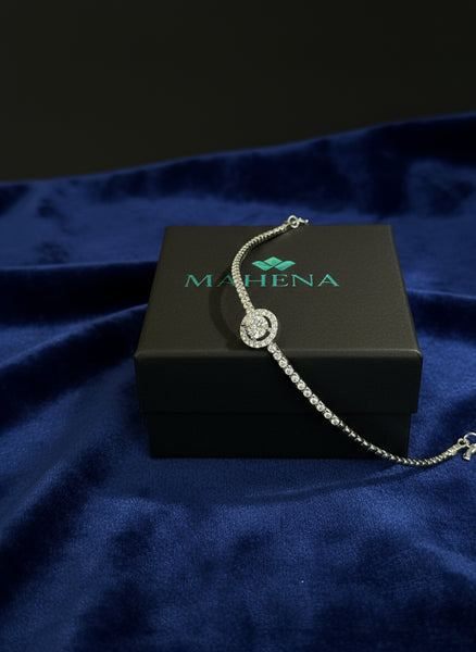 Bracciale rotondo in argento sterling 925 con moissanite consegna Immediata