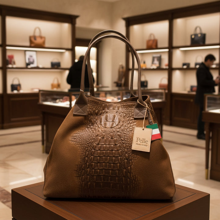 Borsa Lola Pelle Made in Italy effetto scamosciato Bellissima