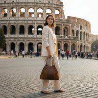 Borsa Lola Pelle Made in Italy effetto scamosciato Bellissima