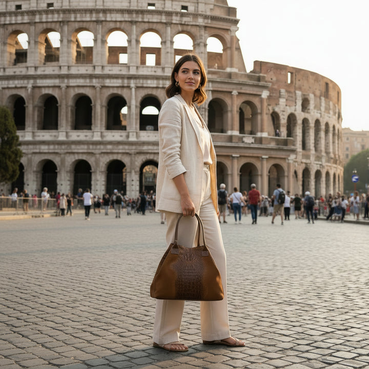 Borsa Lola Pelle Made in Italy effetto scamosciato Bellissima