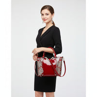 Sac bandoulière Matilde Lounge noir brodé en PU brillant