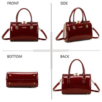 Women's glossy diamond pattern French design handbag