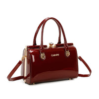 Women's glossy diamond pattern French design handbag
