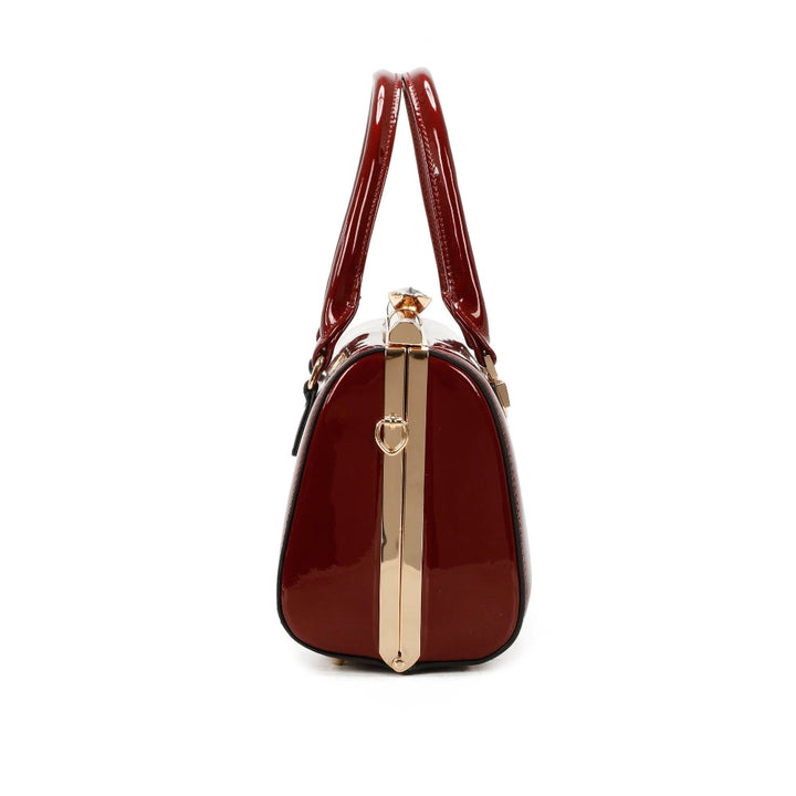 Women's glossy diamond pattern French design handbag