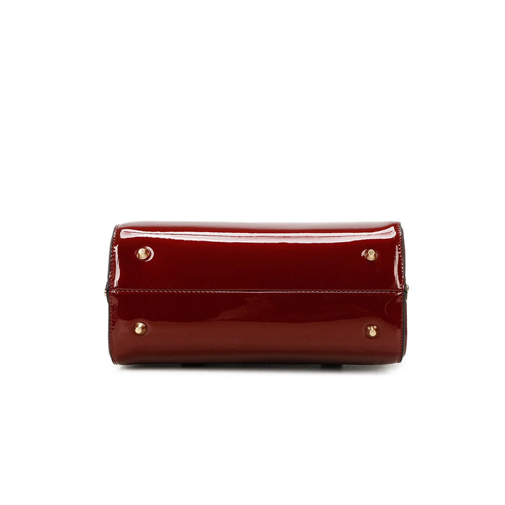Women's glossy diamond pattern French design handbag