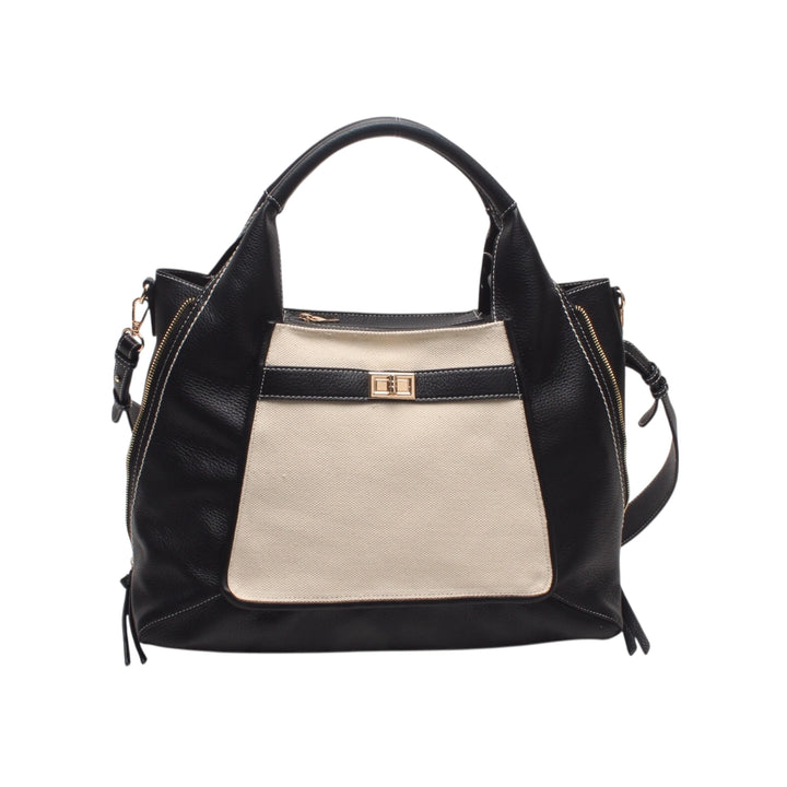 Mahena NORA shopper bag with shoulder and crossbody strap, with decorative closure