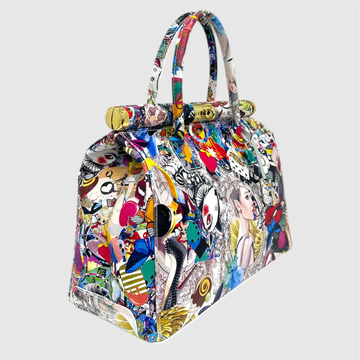MUSE – Borsa a Mano Pop-Art in Vera Pelle Artigianale (Made in Italy)