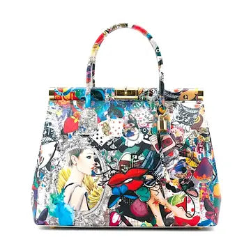 MUSE – Borsa a Mano Pop-Art in Vera Pelle Artigianale (Made in Italy)