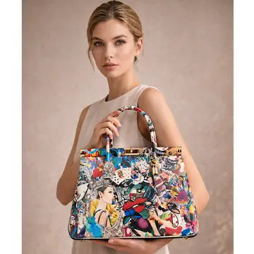 MUSE – Borsa a Mano Pop-Art in Vera Pelle Artigianale (Made in Italy)
