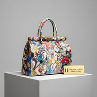 MUSE – Borsa a Mano Pop-Art in Vera Pelle Artigianale (Made in Italy)
