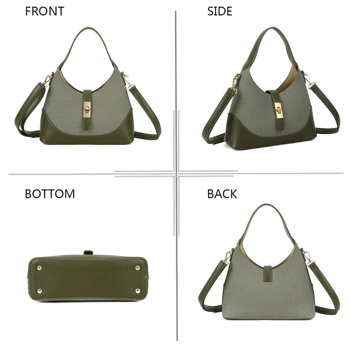 Small Patricia Shoulder and Crossbody Bag in Canvas and Faux Leather