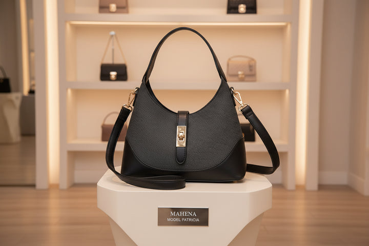 Small Patricia Shoulder and Crossbody Bag in Canvas and Faux Leather