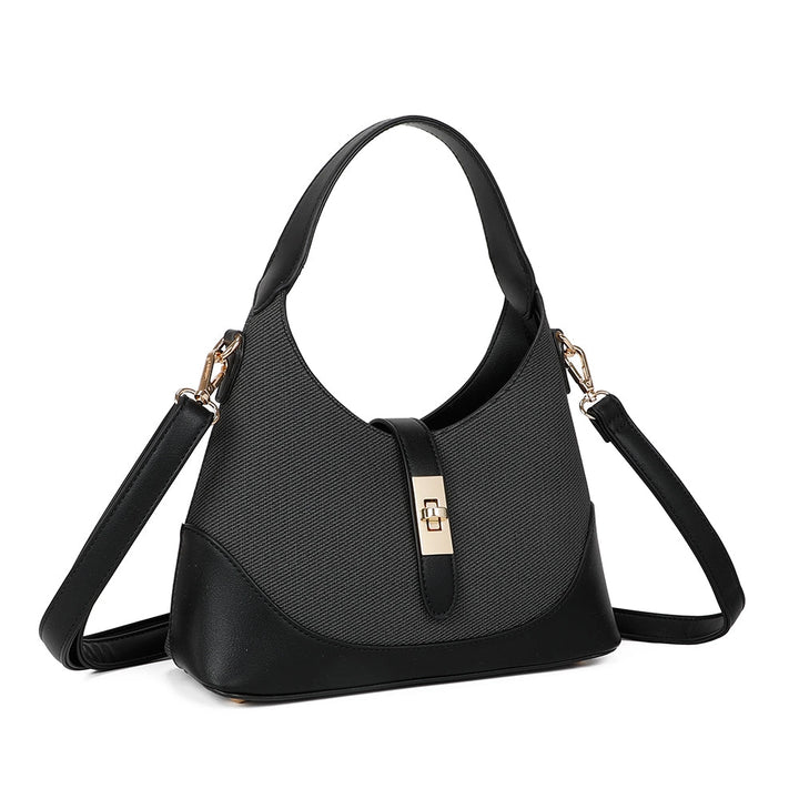 Small Patricia Shoulder and Crossbody Bag in Canvas and Faux Leather