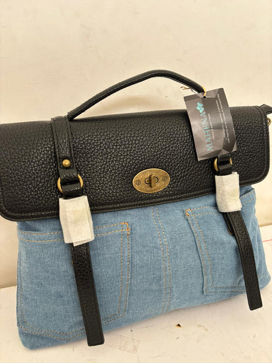 RUSTY MODEL Bimetallic Denim Removable Shoulder Bag