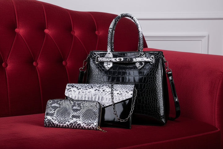 New Women's Handbags Tree Model Black and Red (3 pieces)