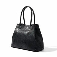 Tote Bag "Venere" MAHENA Effetto Pitone NERO – 100% Vera Pelle Made in Italy