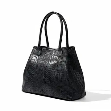 Tote Bag "Venere" MAHENA Effetto Pitone NERO – 100% Vera Pelle Made in Italy