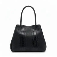 Tote Bag "Venere" MAHENA Effetto Pitone NERO – 100% Vera Pelle Made in Italy